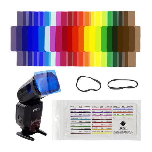 Color card gel filter + flash lighting diffuser for dslr