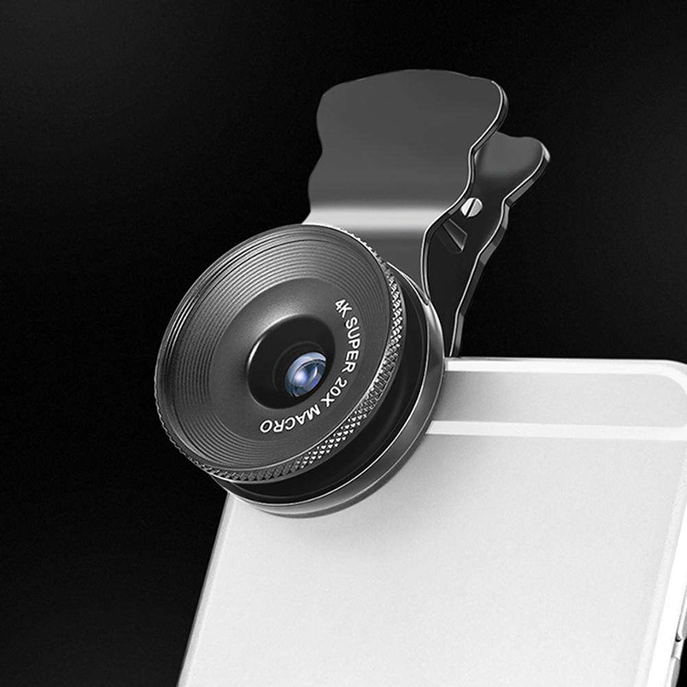 Hd optical glass wide angle + 20x macro lens camera clip kit