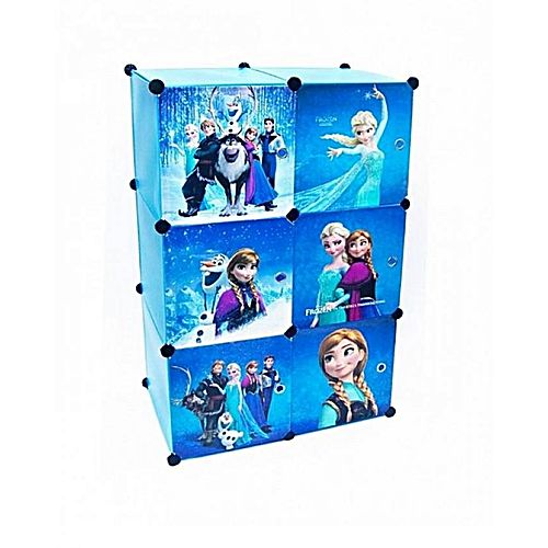 Frozen wardrobe organizer rack for kids - 6 cubes
