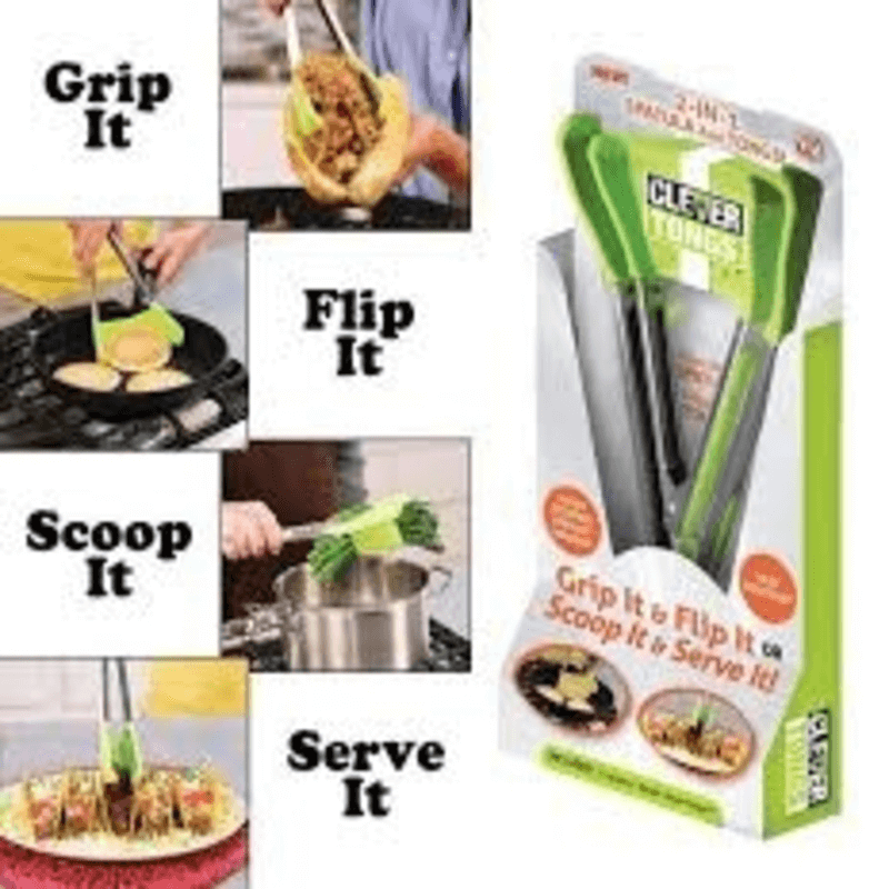 2 in 1 spatula & clever tong