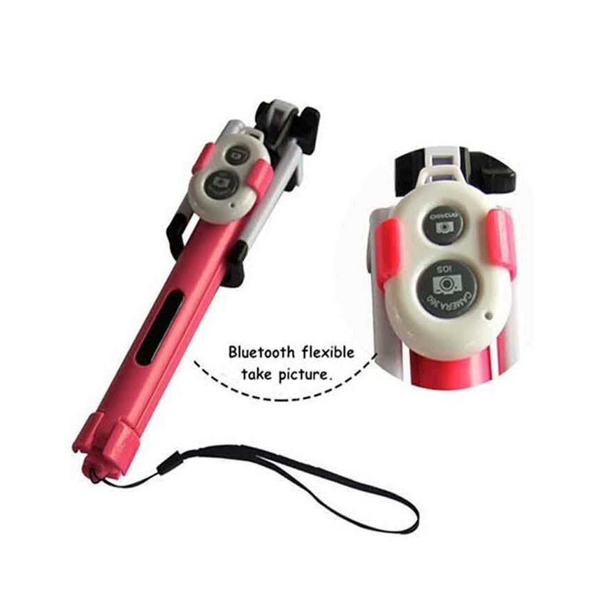 Tripod selfie stick with bluetooth remote shutter