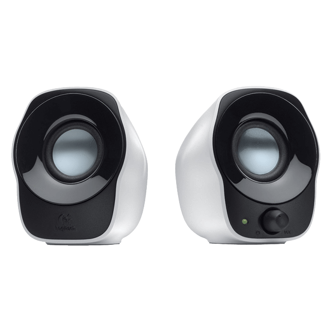 Logitech z120 mini stereo speakers - black & white