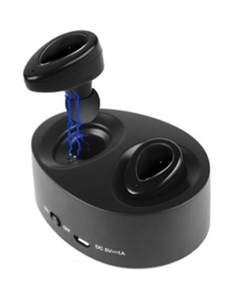 Wireless bluetooth earpieces earbuds headphones+dock charger