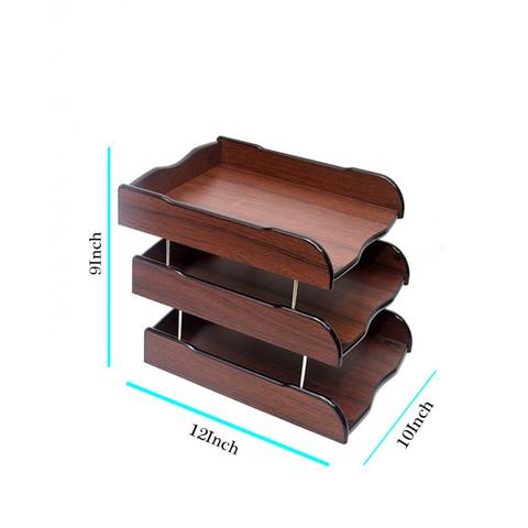Wooden 3 layer document plate for office and home