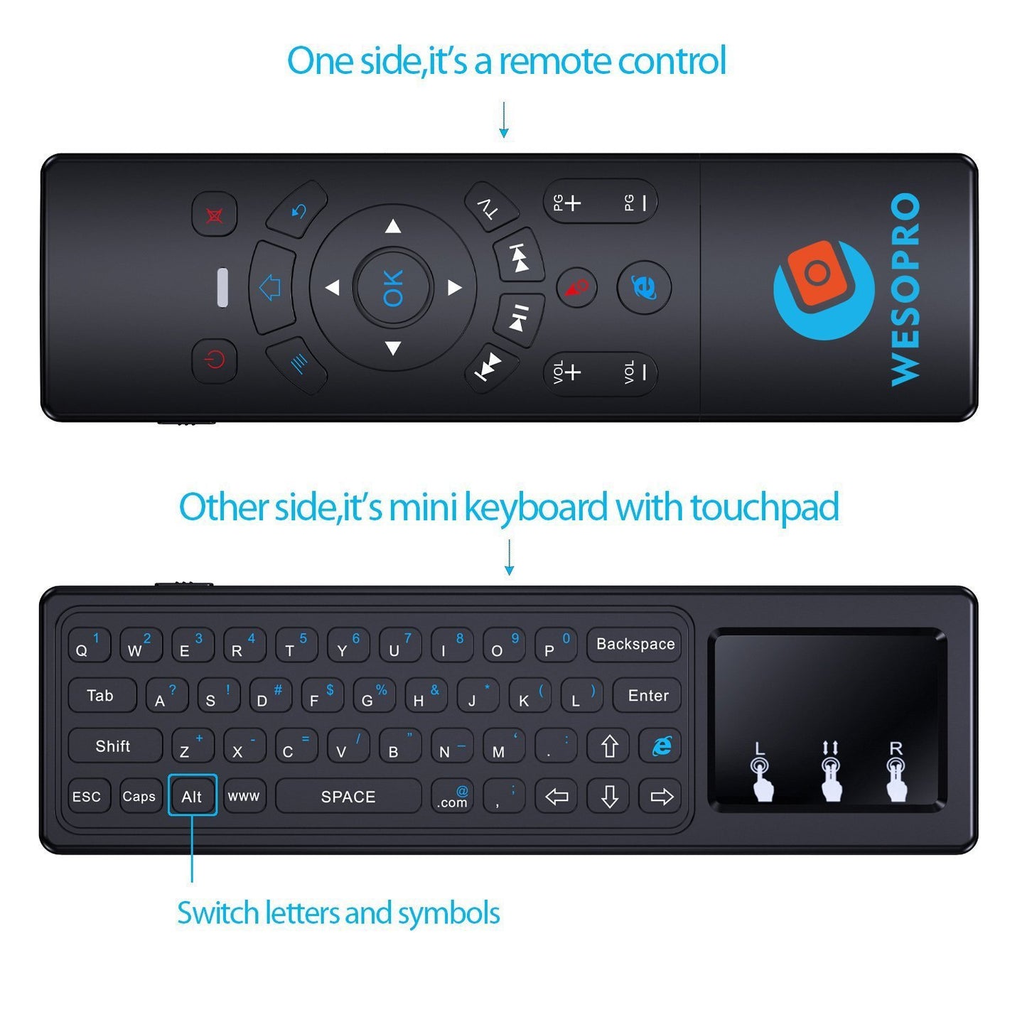Air mouse js6/t6 keyboard with touch pad