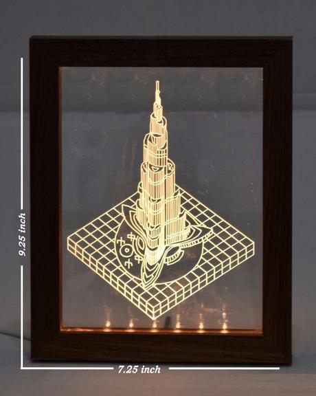 Burj khalifa acrylic frame - brown