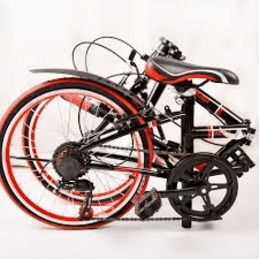 Wagei 6 gears foldable adult bicycle red