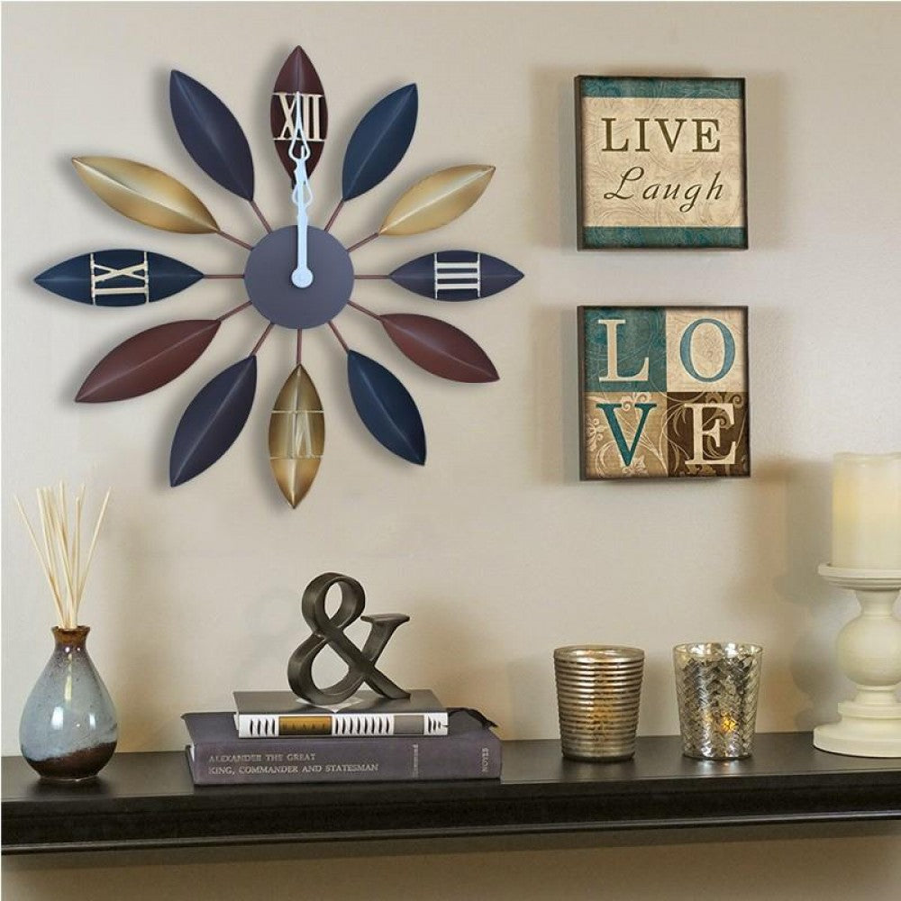 Antique petal wall clock - large