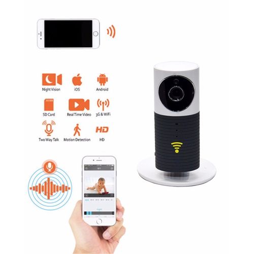 Hd wifi smart ip camera - black