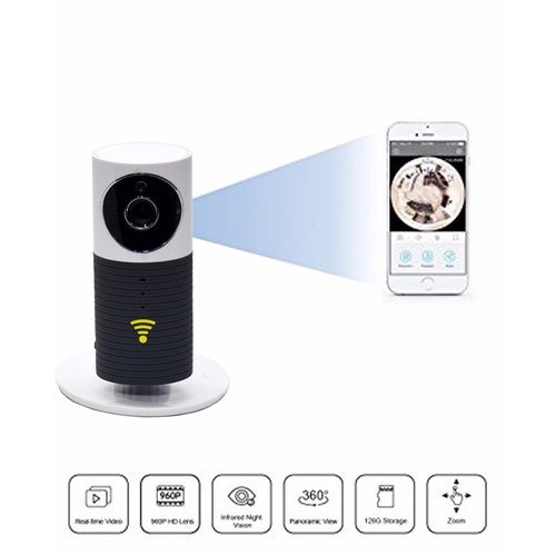 Hd wifi smart ip camera - black