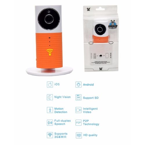 Hd wifi smart ip camera - orange
