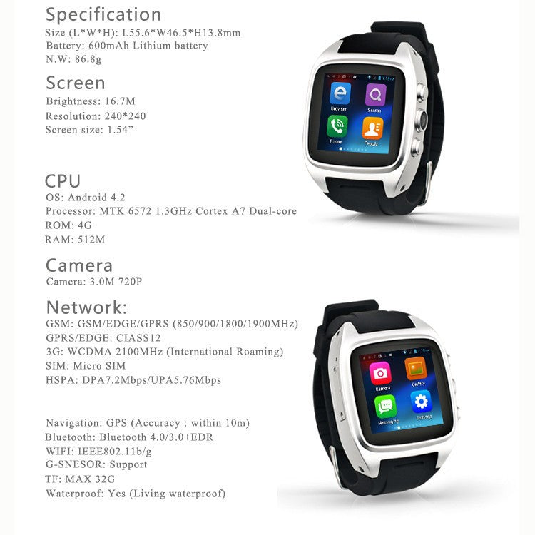 Dual core smart mobile phone watch