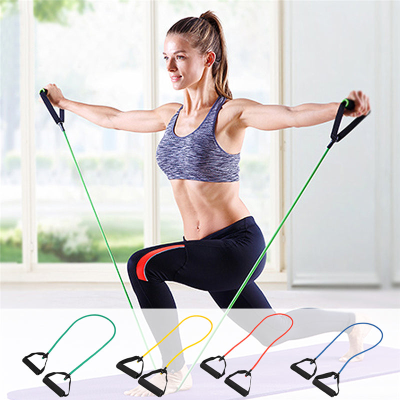 Exercise resistance rubber fitness stretch tube bands