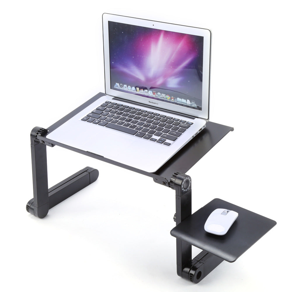 Adjustable aluminium laptop table stand with cooling pad