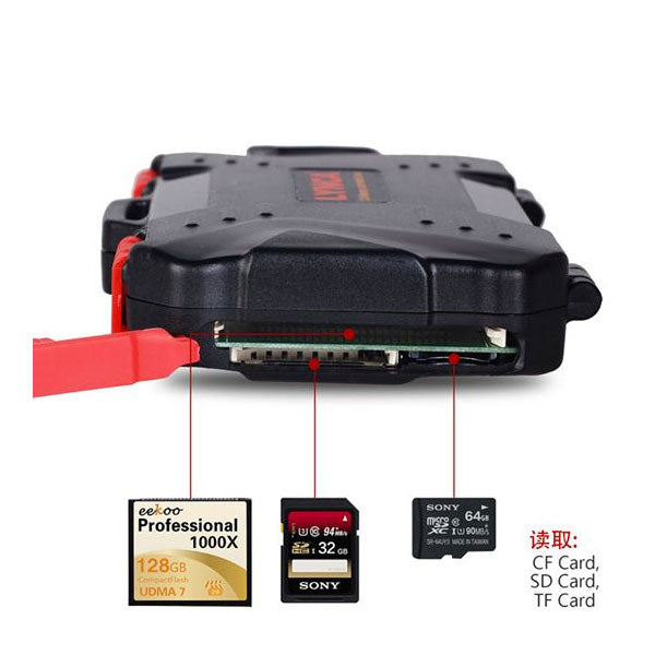 Lynca waterproof memory card case with usb 3.0 card reader
