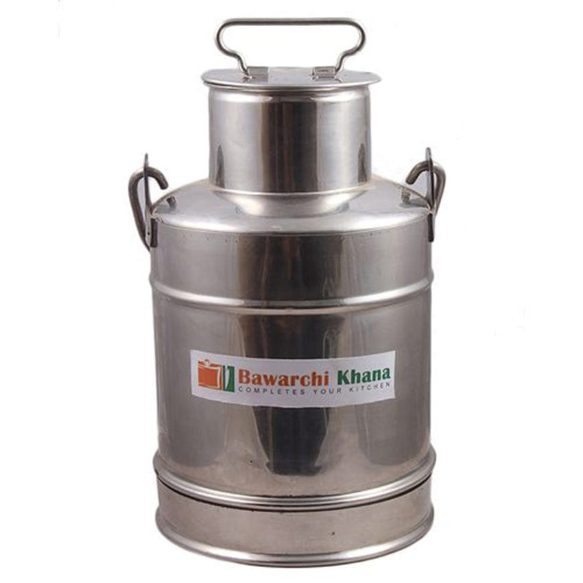 Stainless steel milk can with lid silver(9 liter)