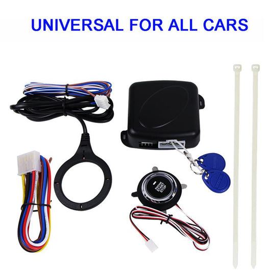 Push start button key less with rfid security system