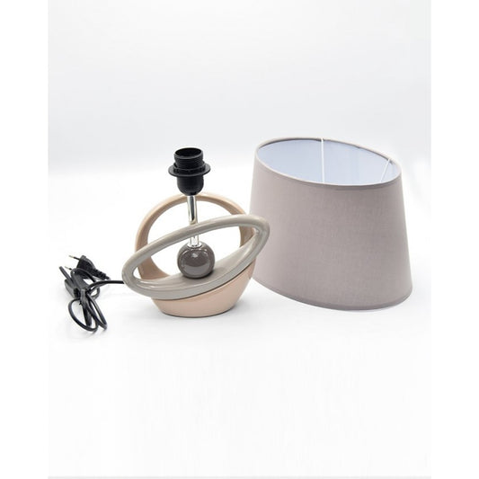 Side table ceramic lamps - circle - light grey