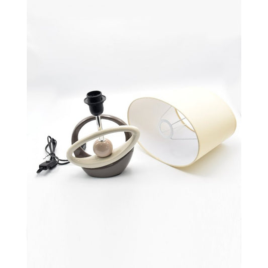 Side table ceramic lamps - circle - off white