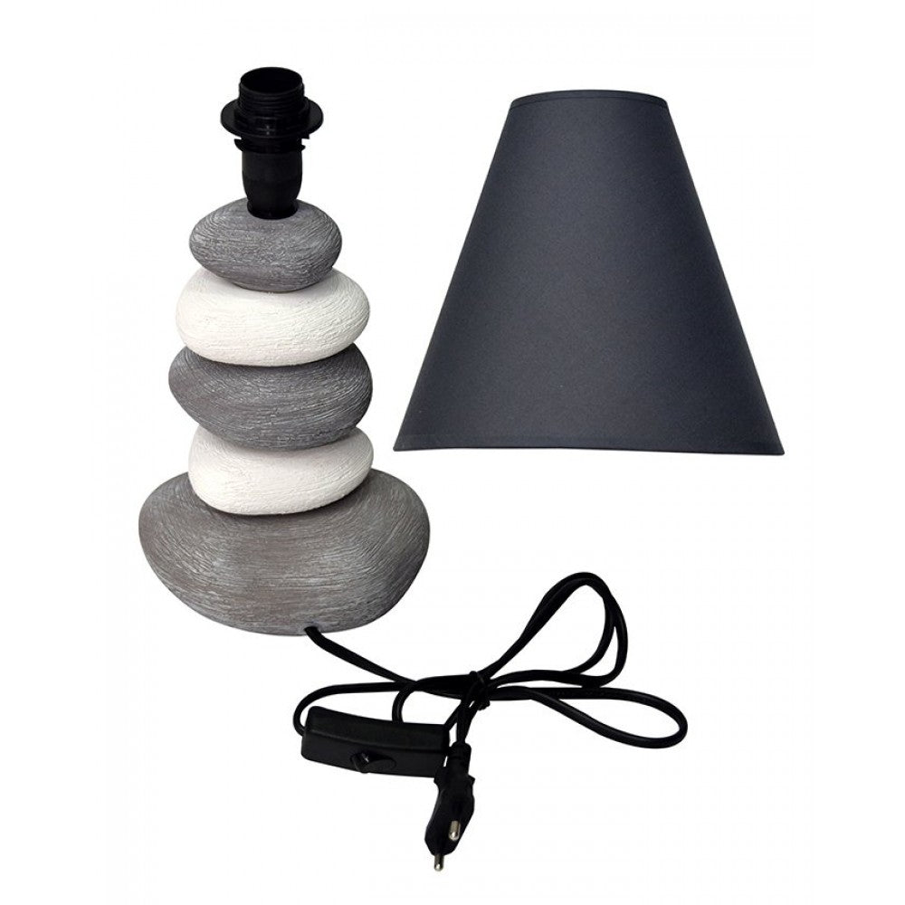 Side table ceramic lamps - stones - grey