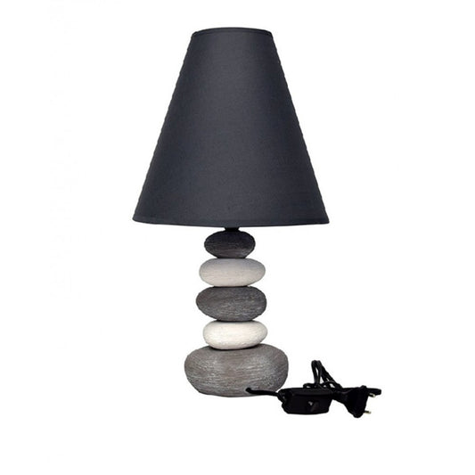 Side table ceramic lamps - stones - grey
