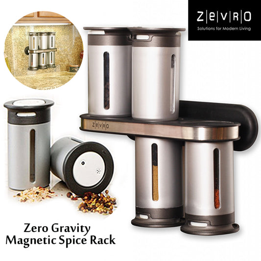 Zero gravity wall mounted magnetic spice rack