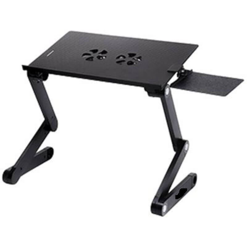 Adjustable aluminium laptop table stand with cooling pad