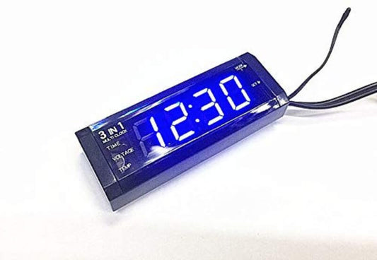 3 in 1 car digital clock with volt and amp