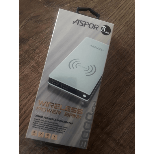 Aspor a341 8000 mah wireless power bank