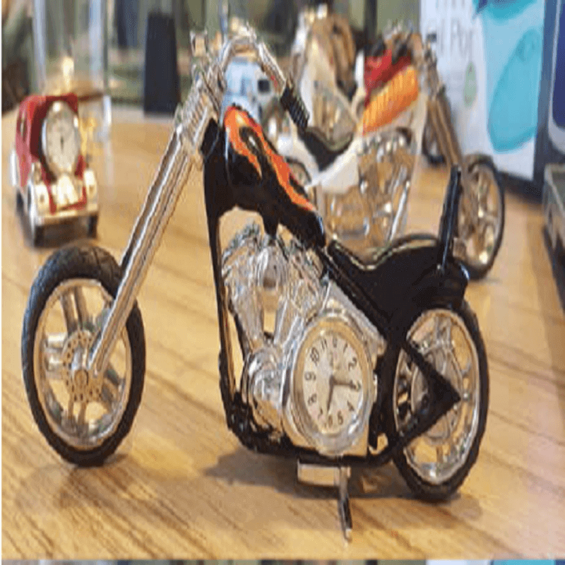 Fossil brand antique chopper bike clock _ metal black fire