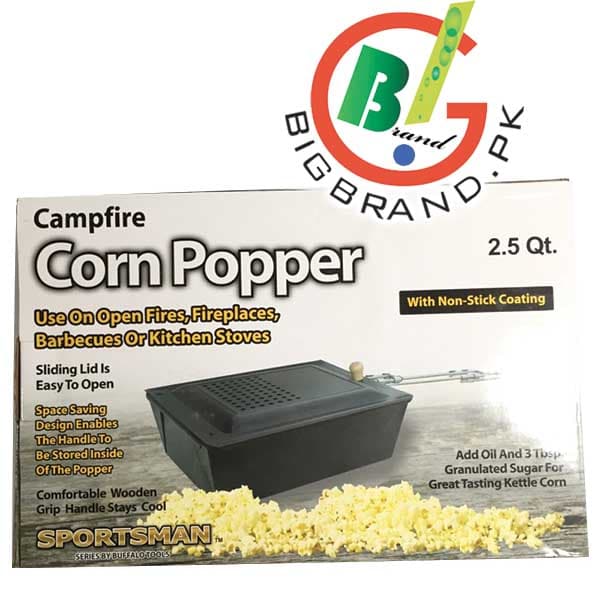 Campfire corn popper popcorn