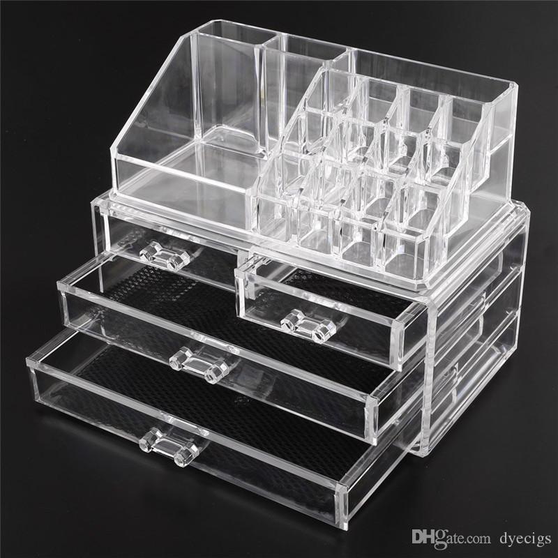 Acrylic cosmetic makeup organizer jewelry box