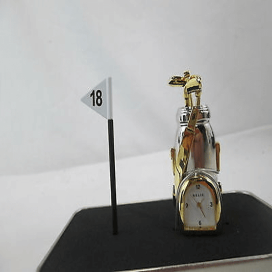 Fossil brand antique golf bag clock - metal black