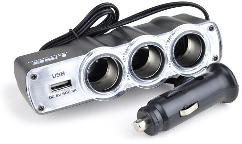 Wf-0120 3-in-1 5v 3-socket usb vehicle power supply