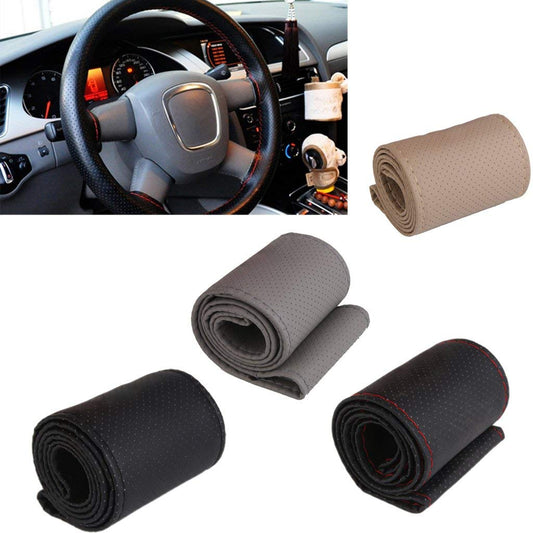Car steering wheel cover with needles and thread auto