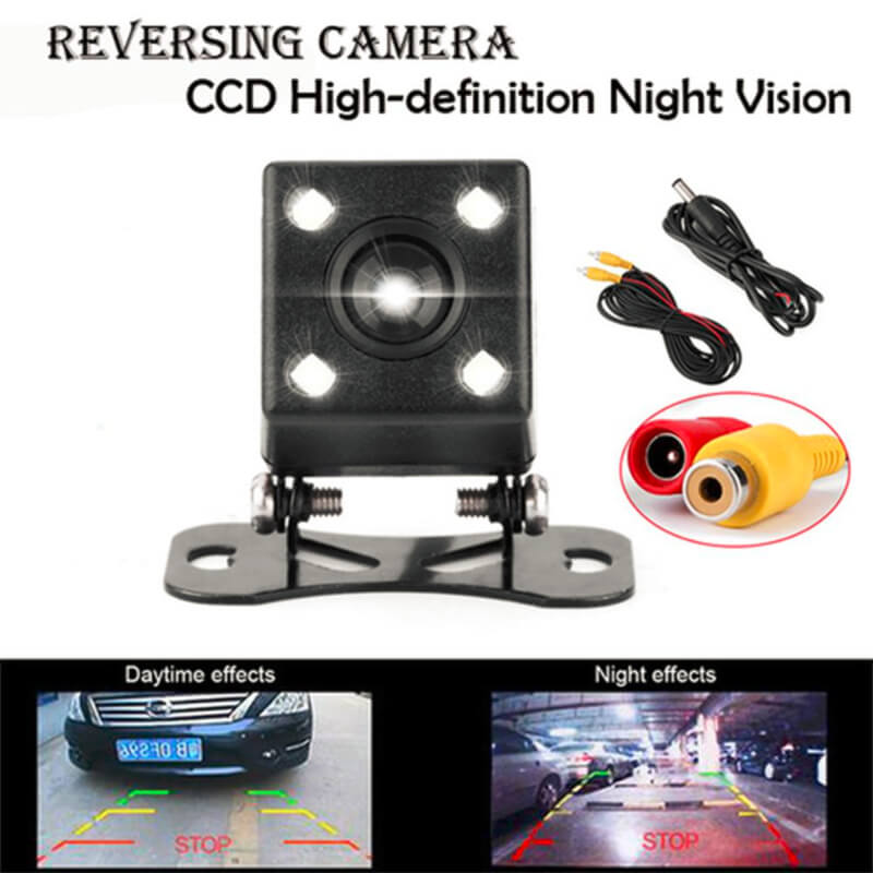 Waterproof 4 led night vision car ccd rear view camera