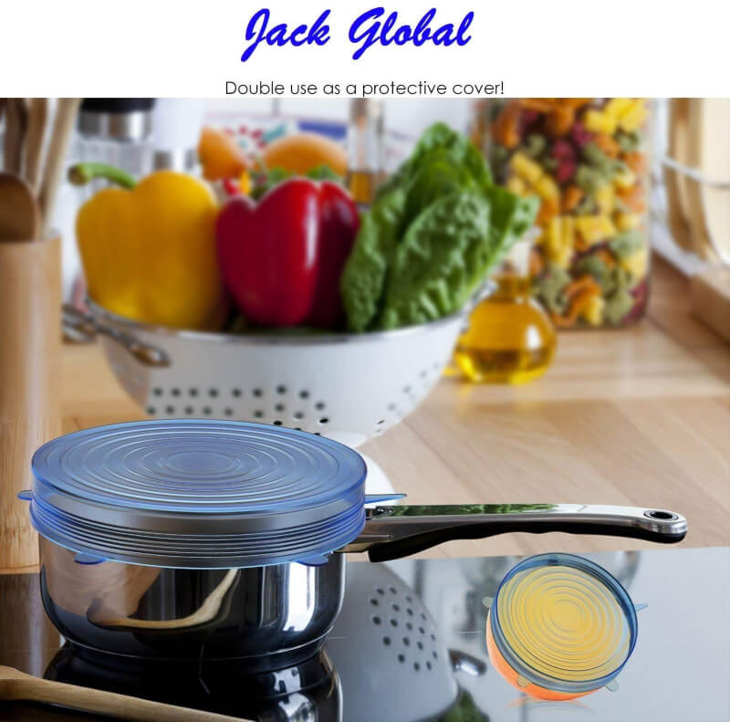 6 pieces silicone covers lids