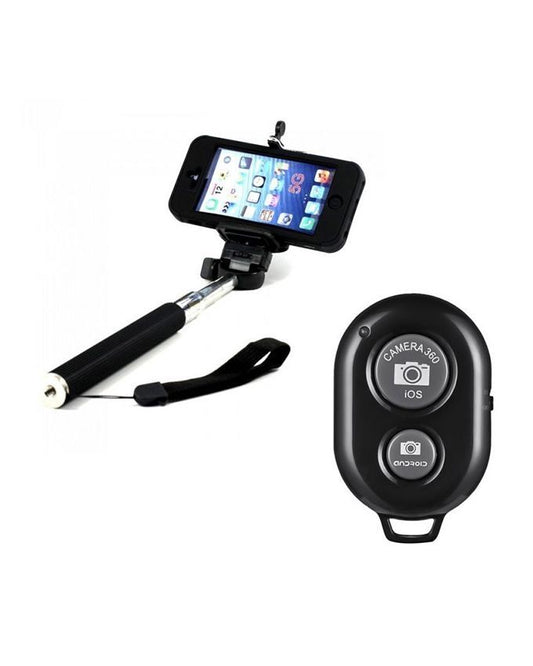 Selfie stick with bluetooth shutter
