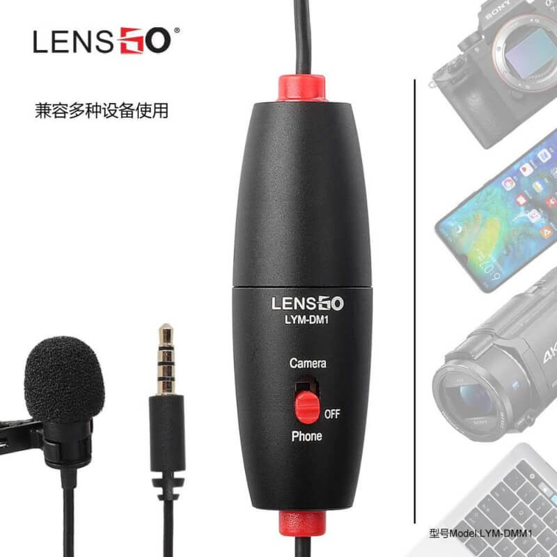 Lensgo mic for canon nikon dslr camcorder & phone - lym dm1