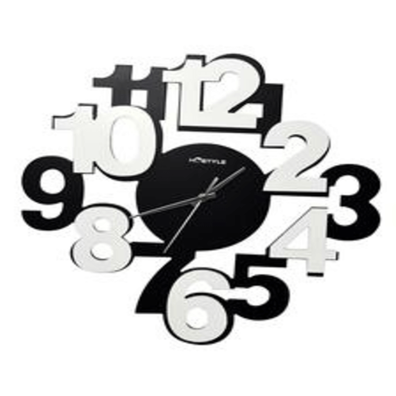 Modern funky black white wall clock