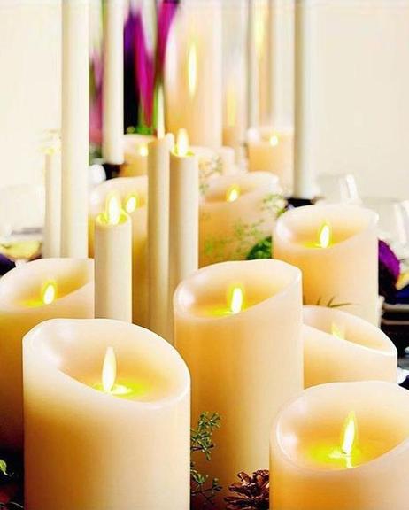 Electric wax candle large - off white