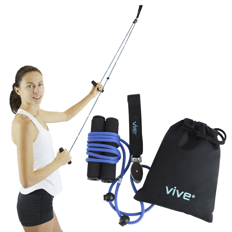 Shoulder pulley over-door rehab exercise