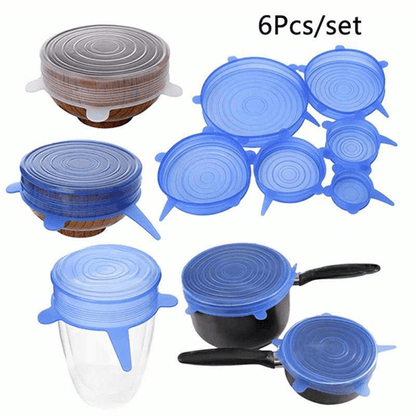 6pc silicone stretch lids
