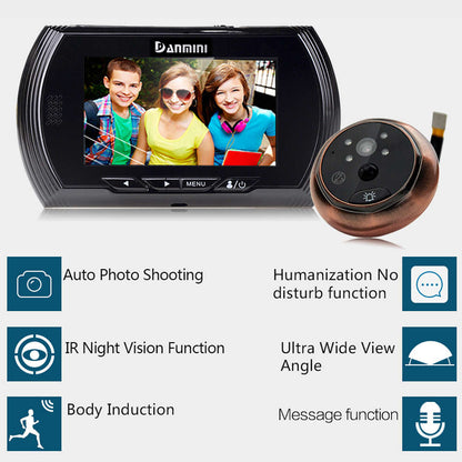 4-3 hd screen smart digital door viewer with ir night vision