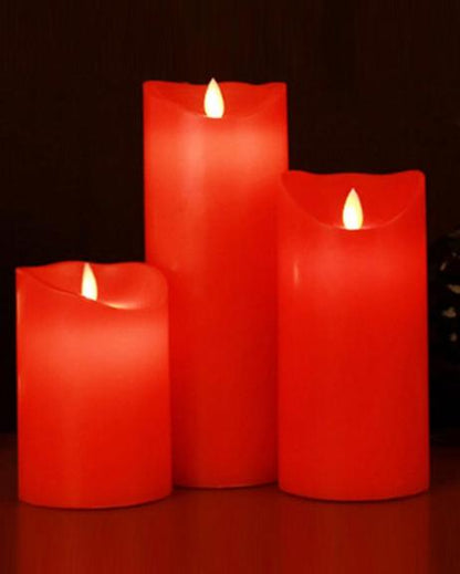 Electric wax candle large - red