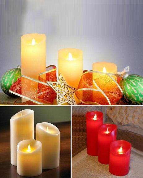 Electric wax candle large - red