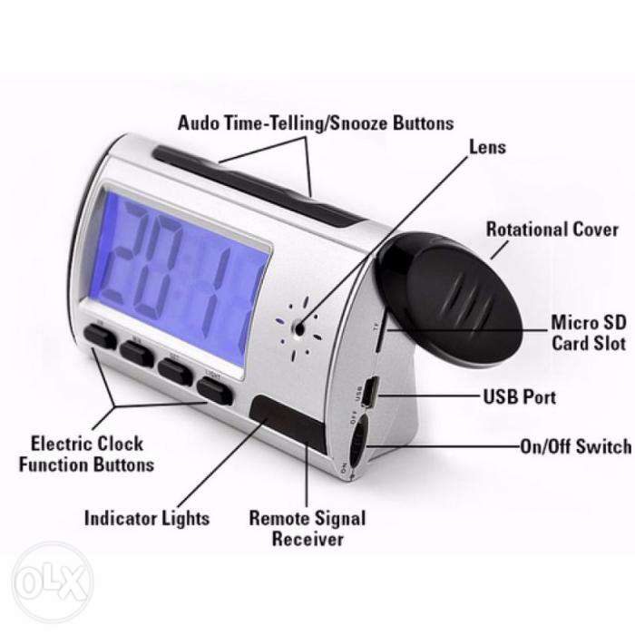 Alarm clock video recording camera
