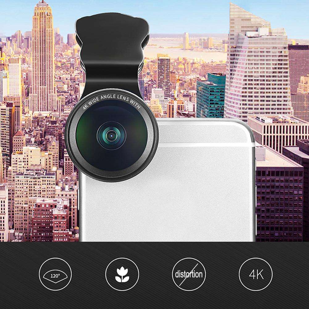 Hd optical glass wide angle + 20x macro lens camera clip kit