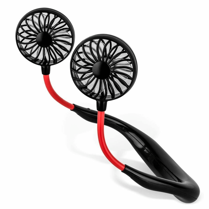 Mini portable led light usb rechargeable fan neck