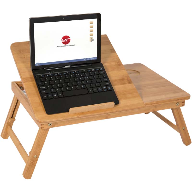 Wooden laptop table & stand with cooling pad